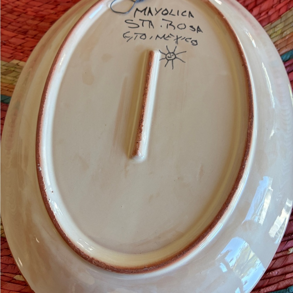 Colorful Hand-Painted Ceramic Plate - Picture 2 of 4